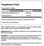 Swanson CoQ10 et vitamine K2, gélules, soutien possible à la fonction cardiaque.
