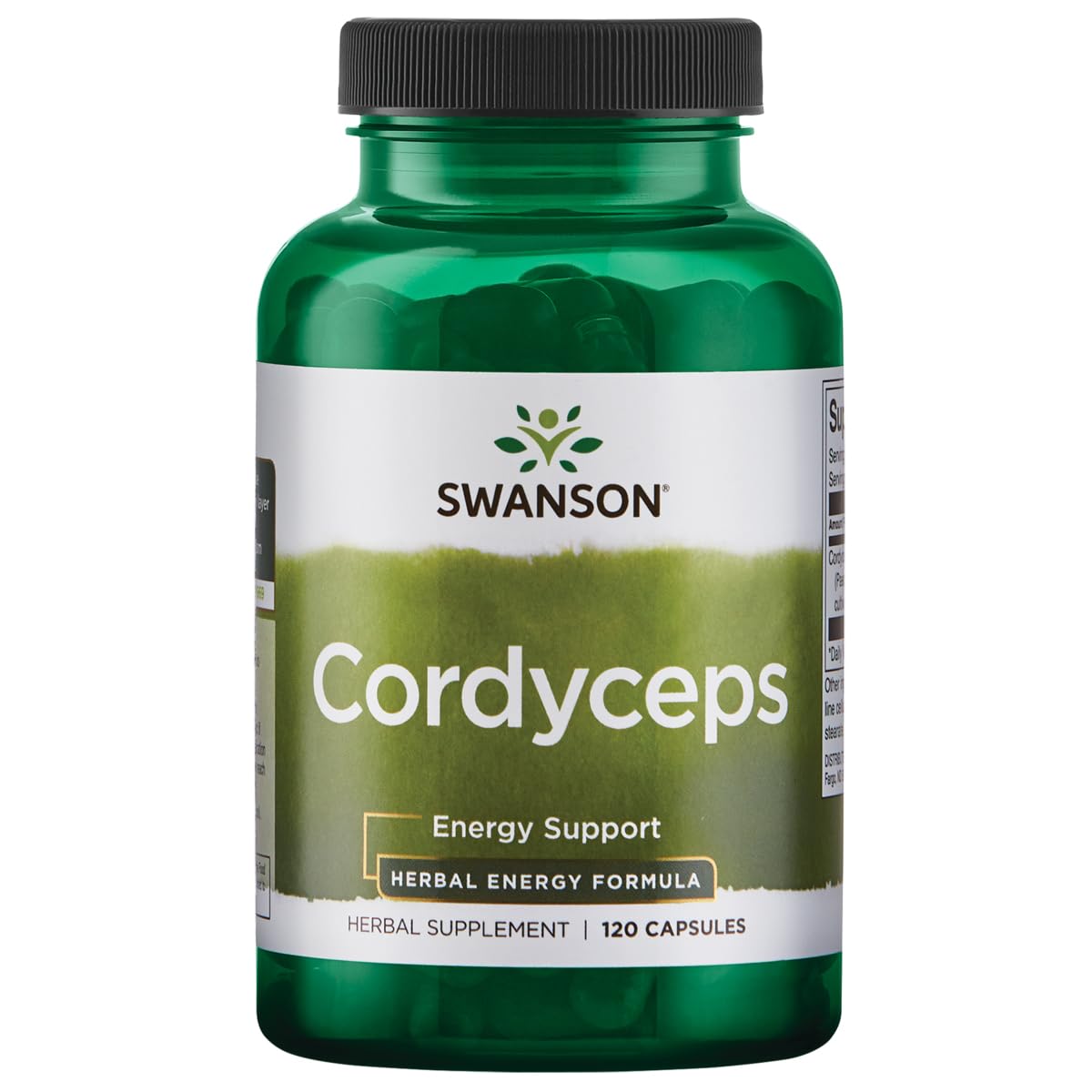 Capsules Swanson Cordyceps 600 mg, énergie naturelle et soutien quotidien.