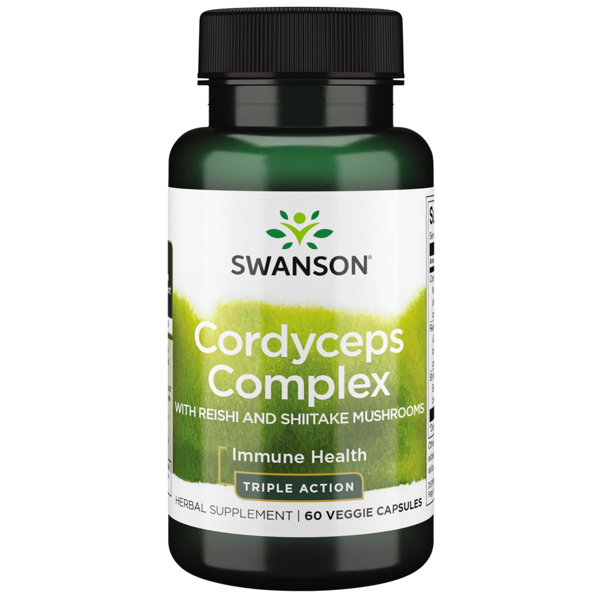 Swanson Cordyceps Complex - boite capsules végétales, soutien potentiel énergie et vitalité.