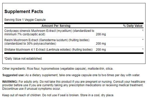 Swanson Cordyceps Complex - capsules végétales pratiques pour usage quotidien et immunité équilibrée.