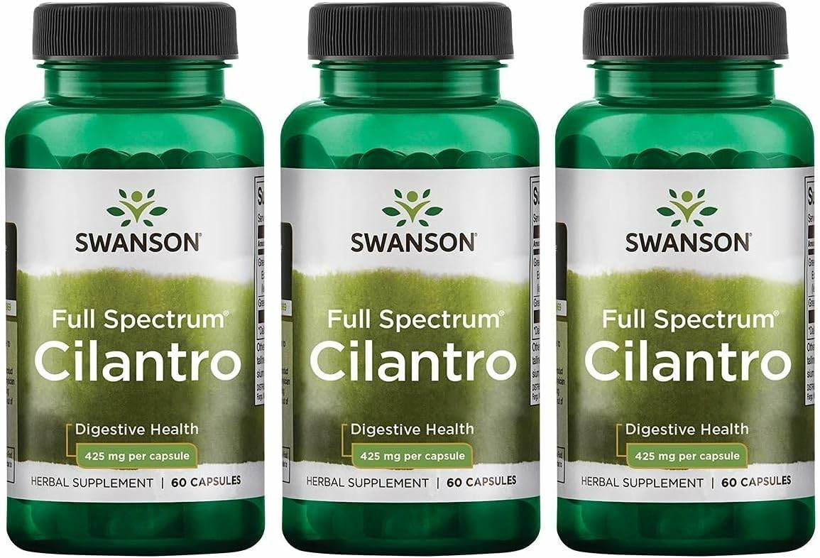 Swanson Coriandre 425 mg – bouteille de capsules, soutien digestif potentiel