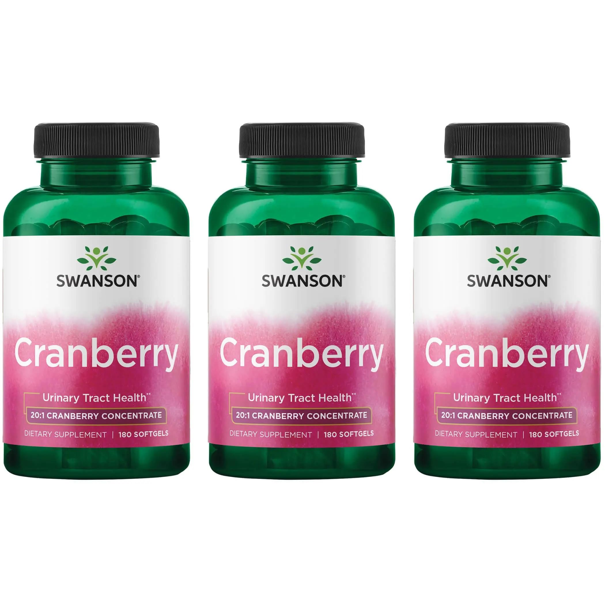 Swanson Cranberry – bouteille, capsules molles, soutien urinaire quotidien.