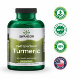 Swanson Curcuma Full Spectrum – capsules visibles, potentielles sensations de bien-être quotidien.
