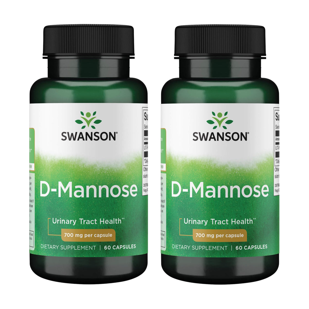 Swanson D-Mannose 700 mg, bouteille, prise pratique au quotidien.