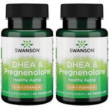 Swanson DHEA et Pregnenolone Complex – bouteille 2-pack prête à l'emploi pour usage quotidien.