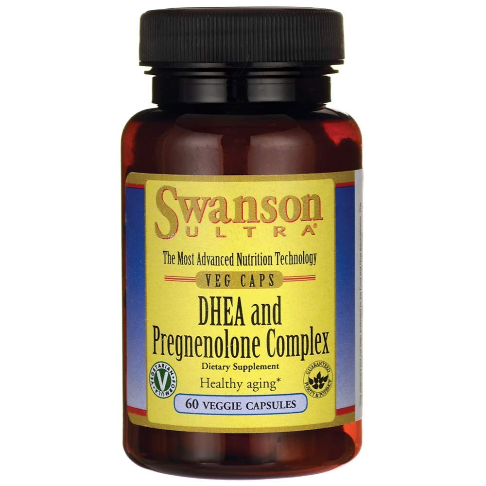 Swanson DHEA et Pregnenolone Complex sur bouteille, soutien potentiel de vitalité