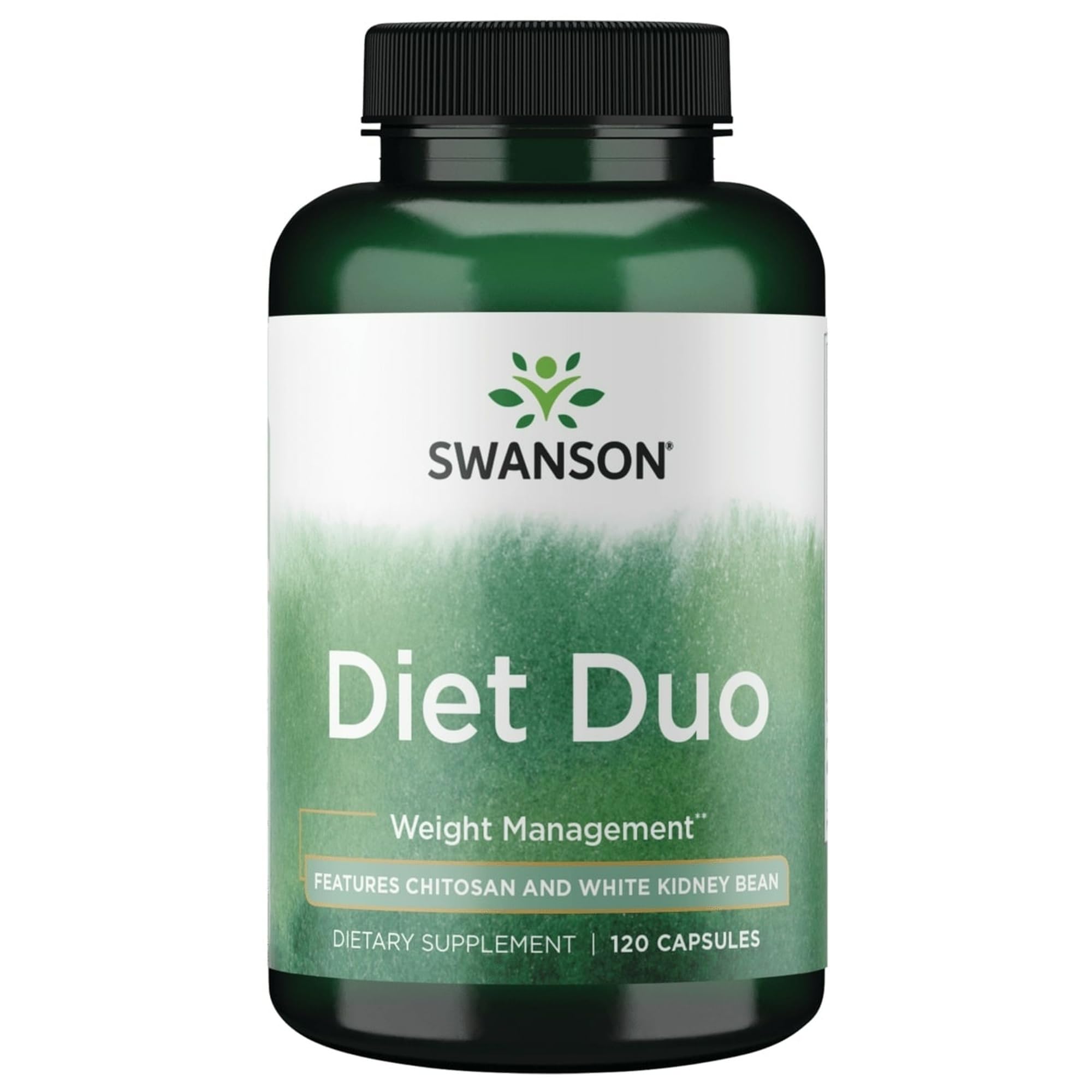 Swanson Diet Duo flacon pilules, soutien potentiel au contrôle des portions pendant les repas.