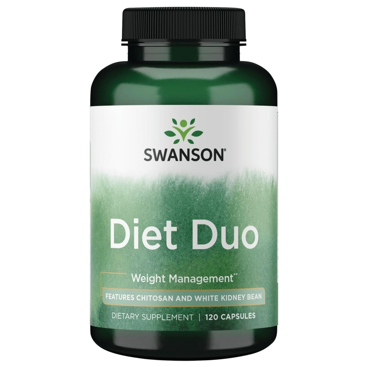 Swanson Diet Duo flacon pilules, soutien potentiel au contrôle des portions pendant les repas.
