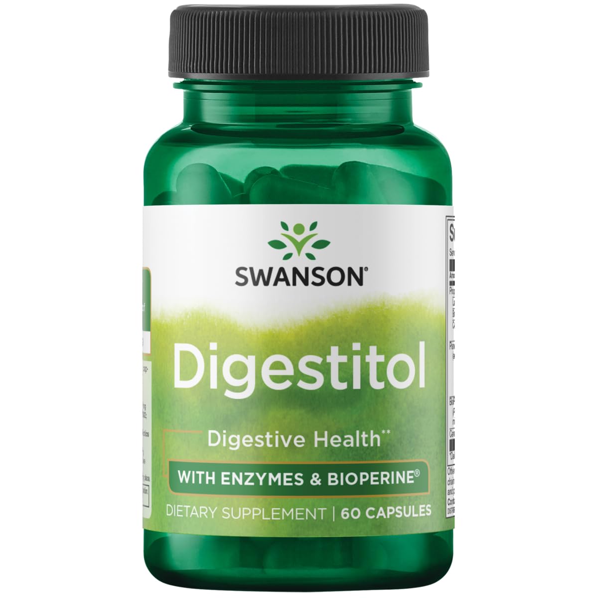 Digestitol de Swanson: bouteille de capsules pour soutenir la digestion et l'absorption.
