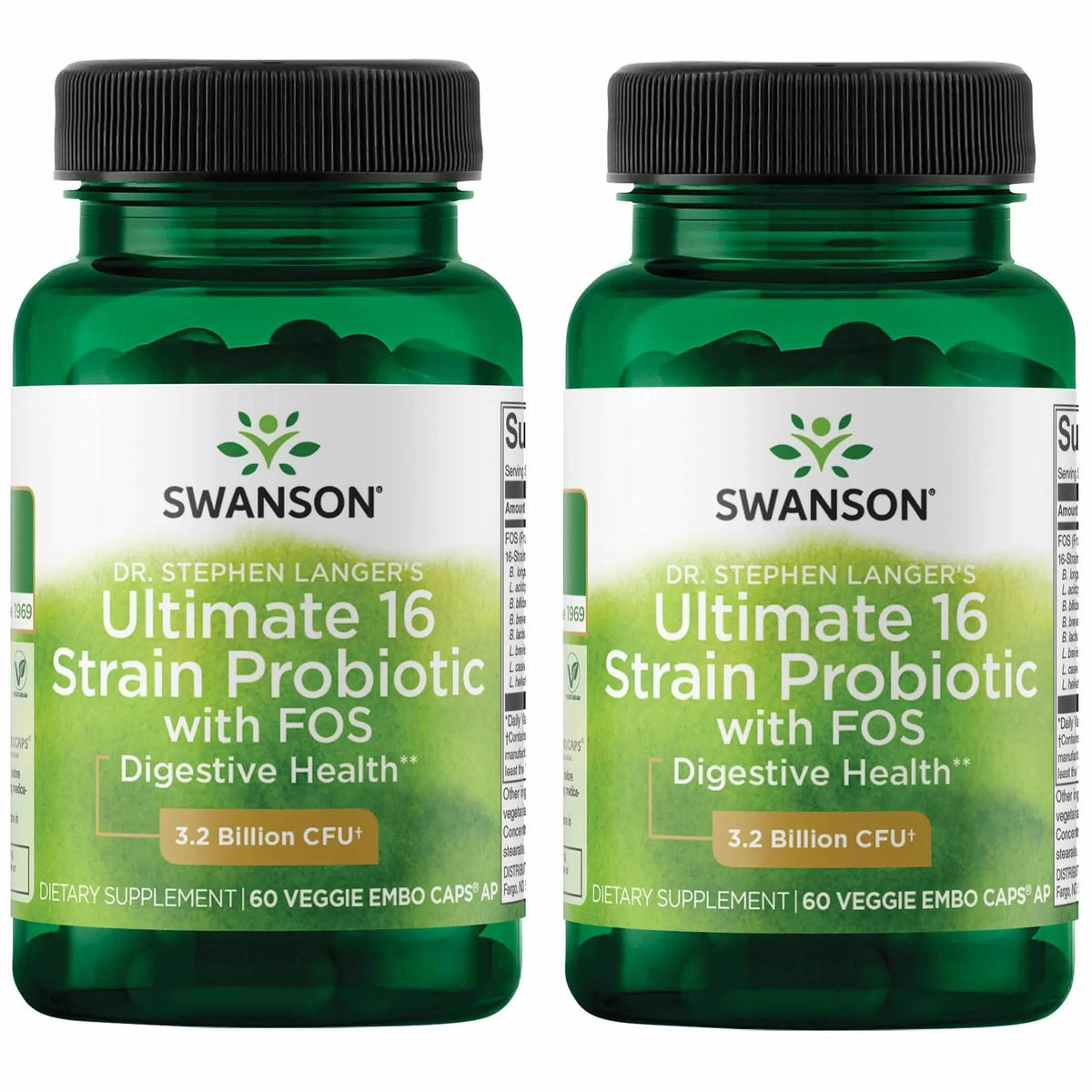Swanson Dr Langer Probiotique – bouteille, soutien potentiel à la digestion et au microbiote.