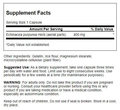 Capsules Swanson Echinacea – soutien immunitaire potentiel et formulation de qualité