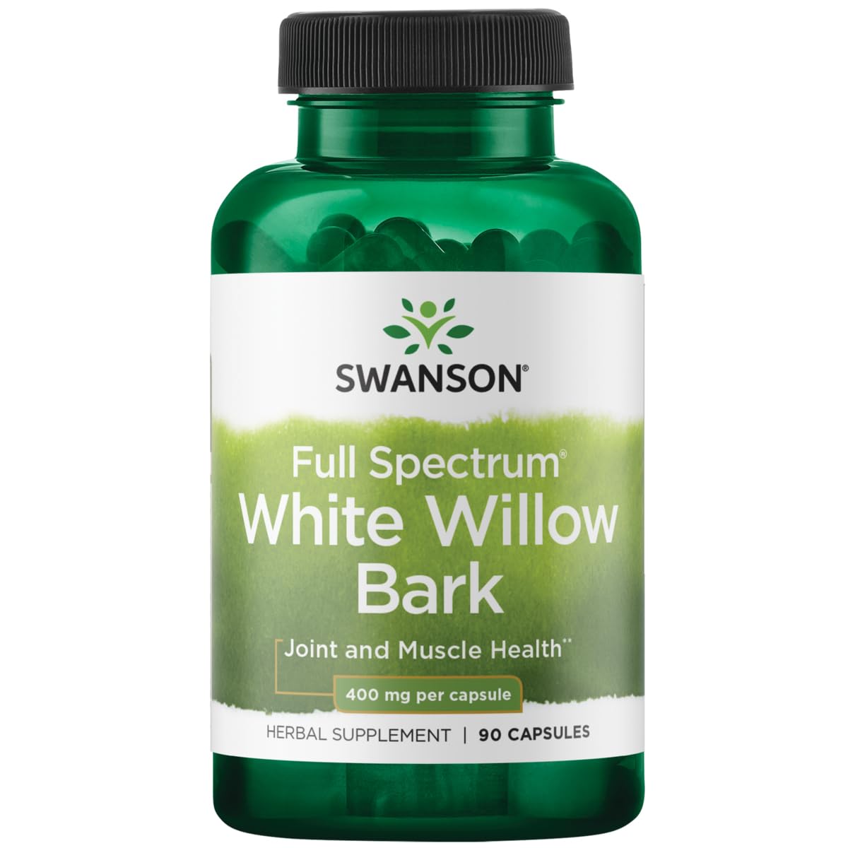 Swanson Écorce de saule blanc 400 mg – bouteille de capsules, confort articulaire potentiel