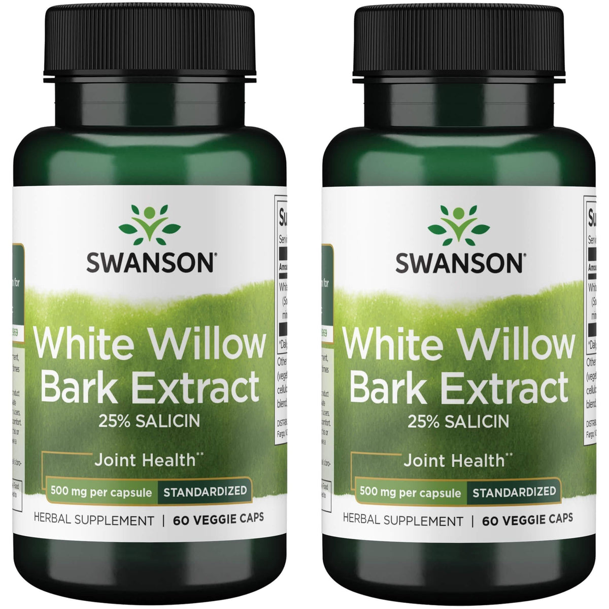 Swanson Extrait d’écorce de saule blanc, capsules végétales, soutien articulations et confort musculaire.