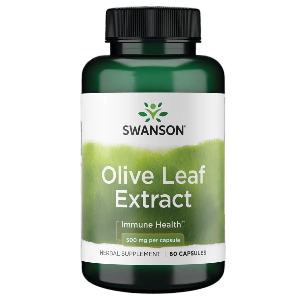 Swanson Extrait feuille d'olive, bouteille avec oléuropéine 20 %; potentiel antioxydant.