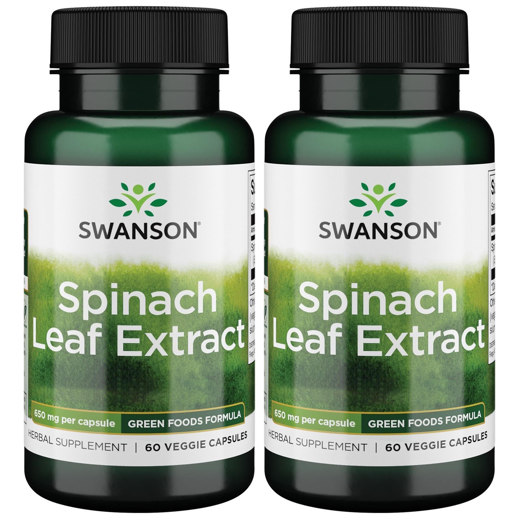 Swanson Extrait de feuilles d'épinard – Bouteille: soutien nutritionnel quotidien et énergie naturelle.