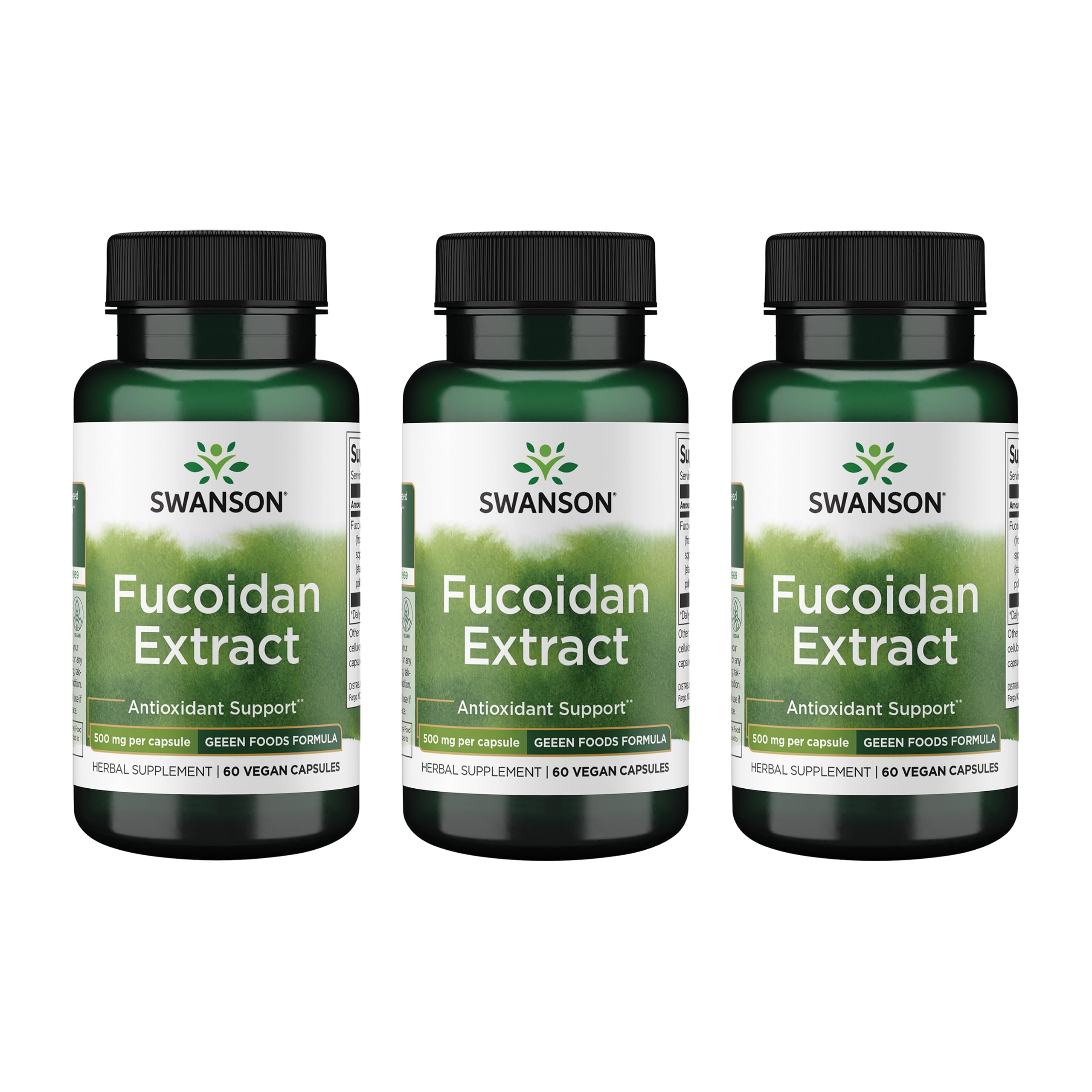 Swanson Extrait fucoidan en capsules 500 mg, soutien immunitaire potentiel au quotidien.