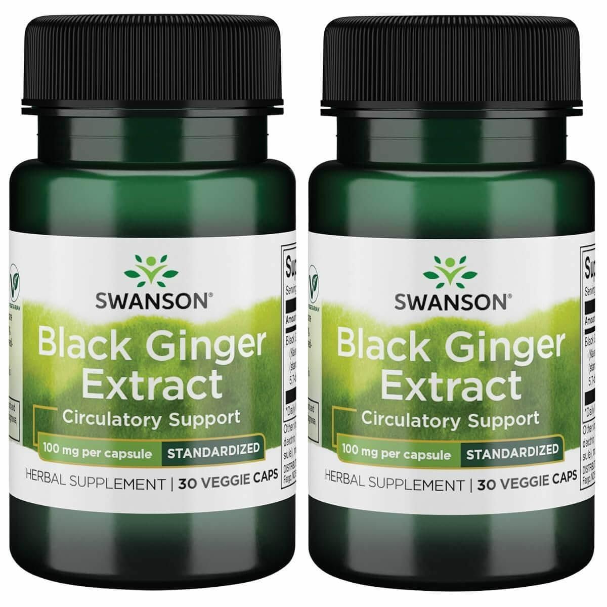 Swanson Extrait Gingembre Noir, bouteille 100 mg, soutien quotidien à la circulation.