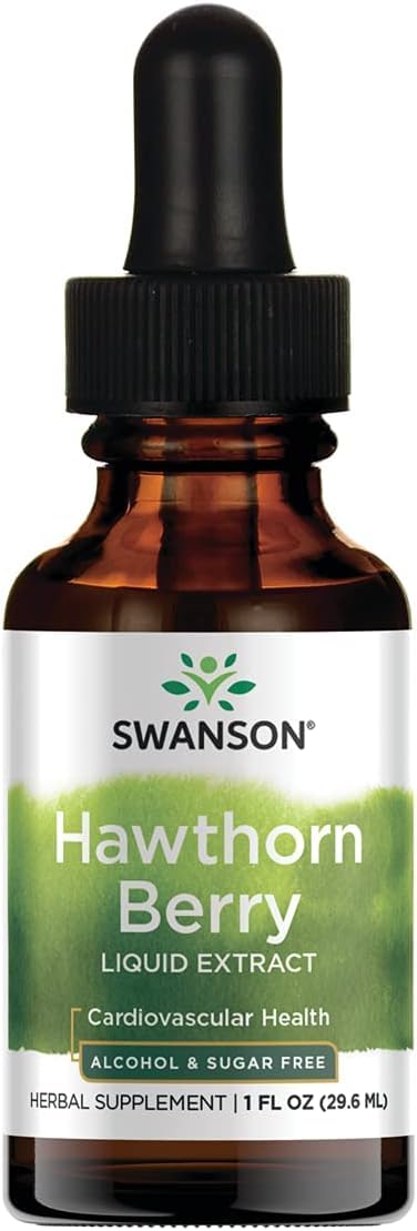 Extrait liquide Swanson baie d'aubépine dans une bouteille de 1 oz, dosage précis