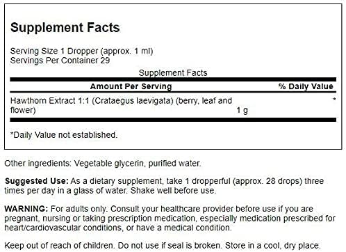 Gouttes mesurées de l'extrait Swanson baie d'aubépine pour dosage flexible