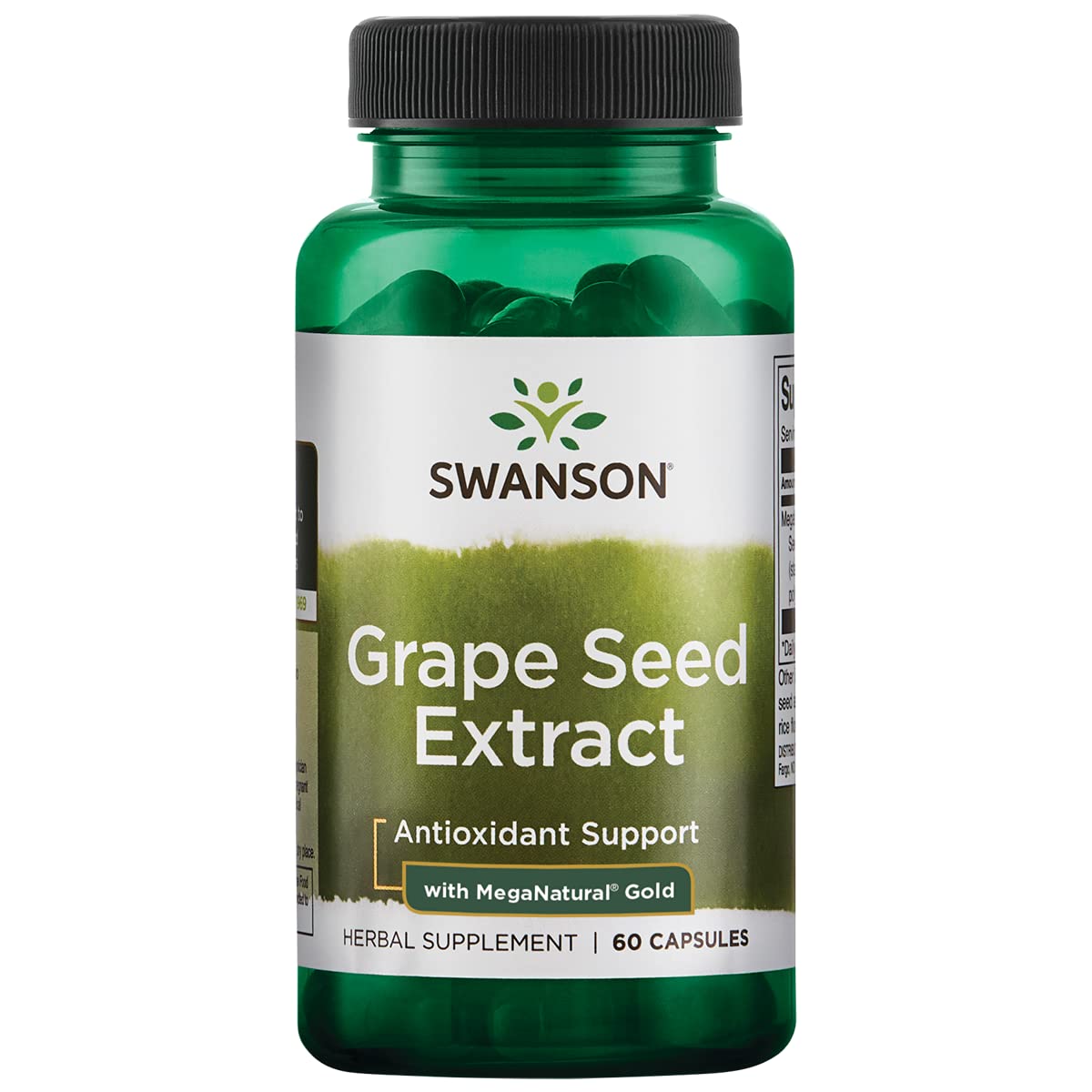 Swanson Meganat Extrait de pépins de raisin, bouteille et gélules, soutien antioxydant potentiel