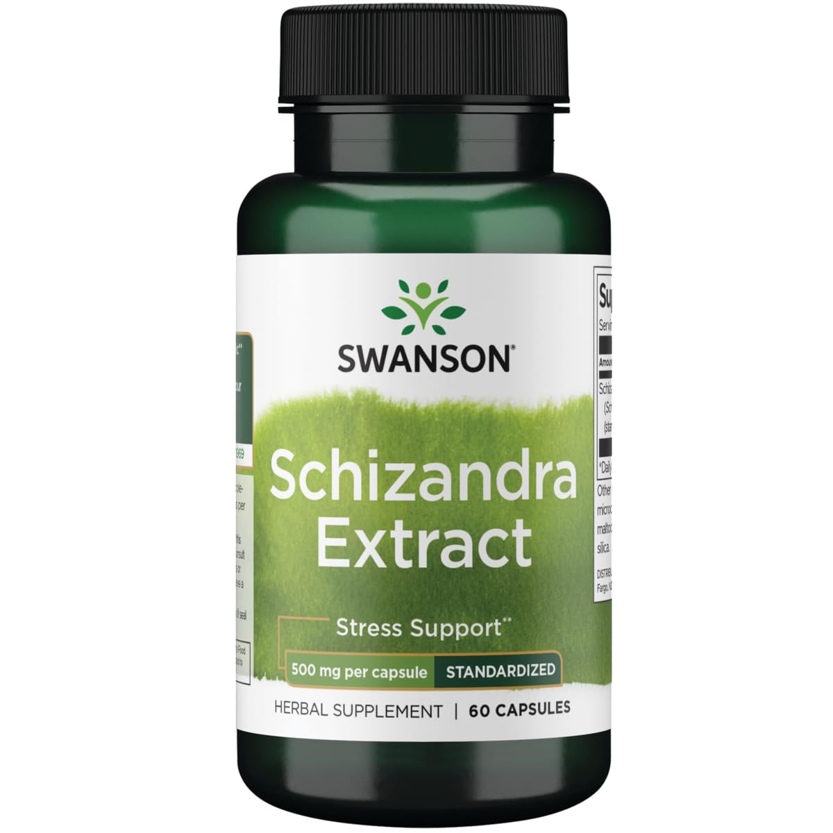 Swanson Schizandra Extrait 500 mg, bouteille de 60 capsules, soutien énergétique naturel