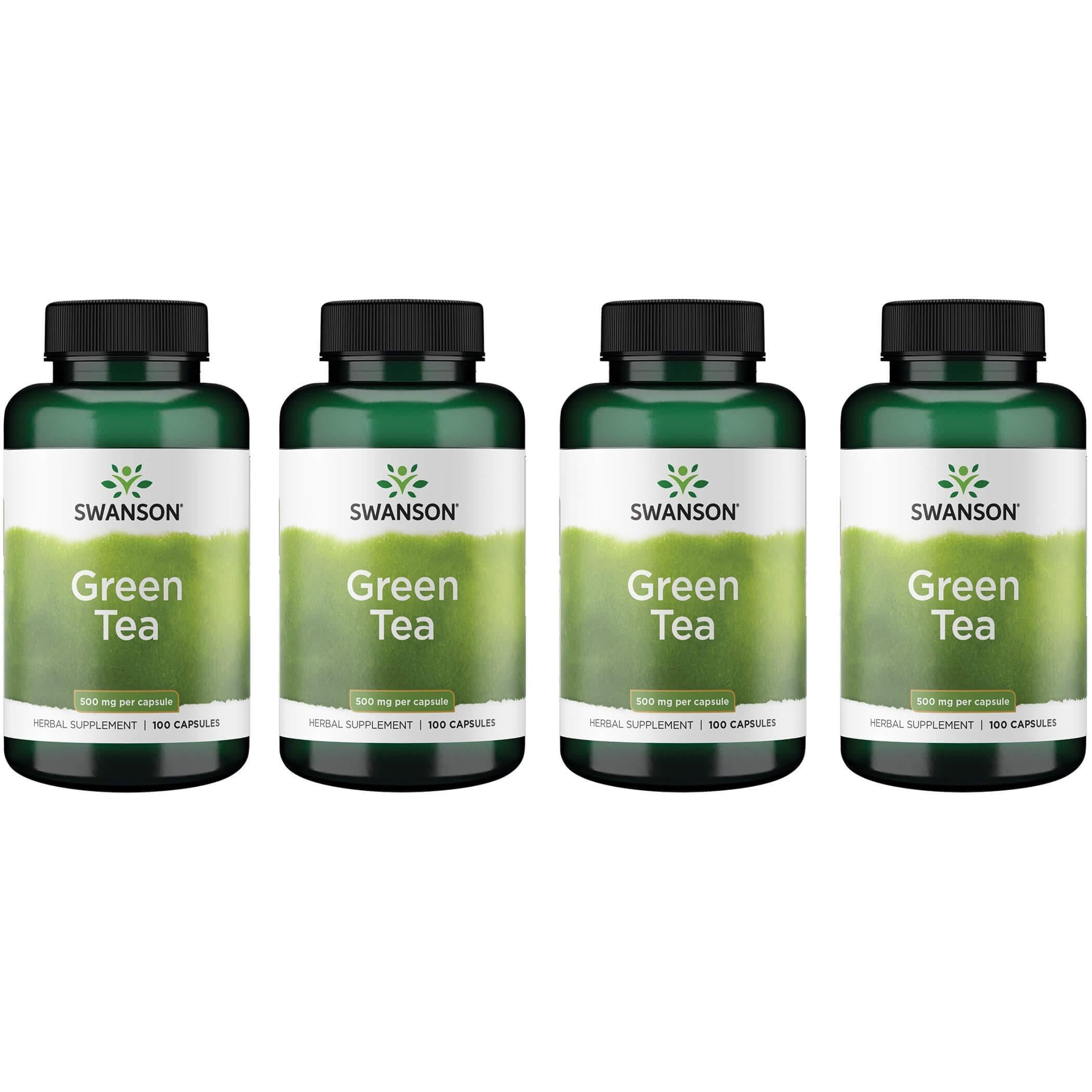 Swanson Extrait Thé Vert, pelule 500 mg – énergie légère et antioxydants potentiels.