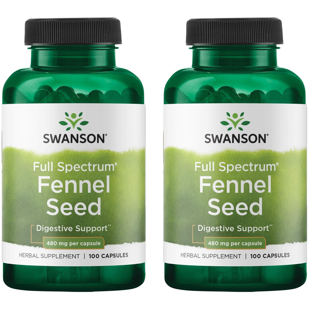 Swanson Fenouil 480 mg, bouteille de 100 gélules, soutien digestif et hormonal féminin potentiel