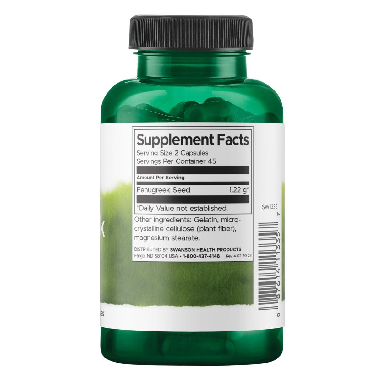 Capsules Swanson fenugrec, faciles à avaler, soutien potentiel au bien-être général.