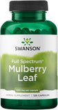 Swanson Feuille de mûrier – bouteille de 500 mg, soutien quotidien de vitalité.