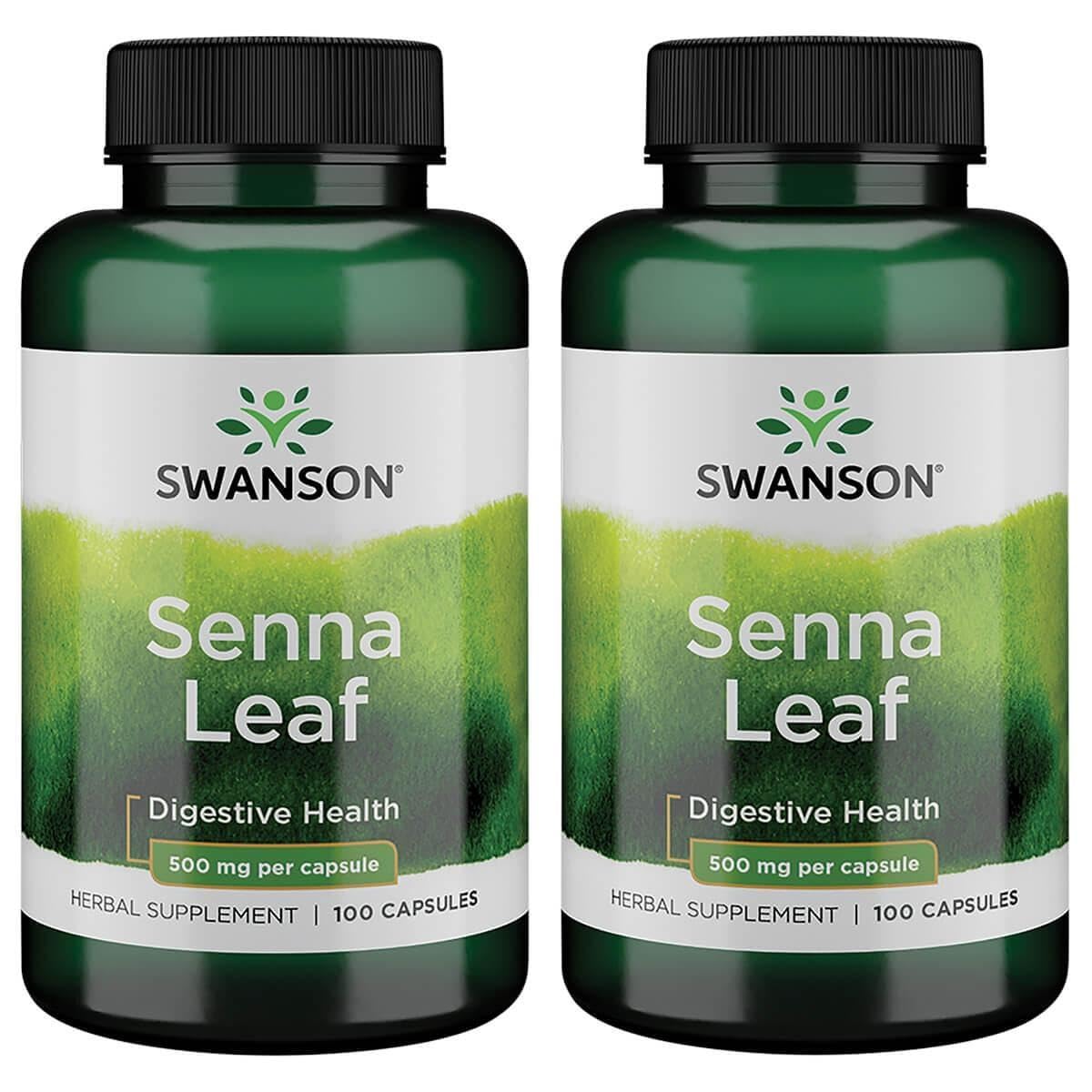 Swanson Senna feuille – bouteille affichant les 100 capsules et soutien potentiel du transit