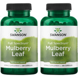 Swanson Feuilles de mûrier, bouteille 500 mg, 120 capsules, lot de 2, soutien potentiel au bien-être quotidien