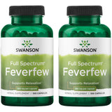 Bouteille Swanson Feverfew 380 mg, capsules, soutien potentiel à la relaxation et à la microcirculation.