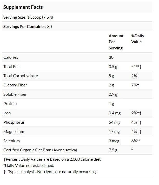 Swanson fibre d’avoine biologique en poudre — préparation simple pour yaourt ou smoothie