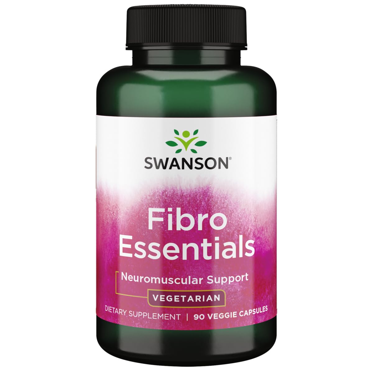 Swanson Fibro Essentials : bouteille de capsules végétales prête à l'emploi pour un soutien neuromusculaire potentiel.
