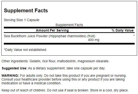 Flacon Swanson argousier 400 mg, contenants faciles d usage et de stockage