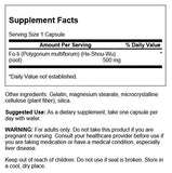 Étiquette Swanson Fo-Ti 500 mg, formule complète