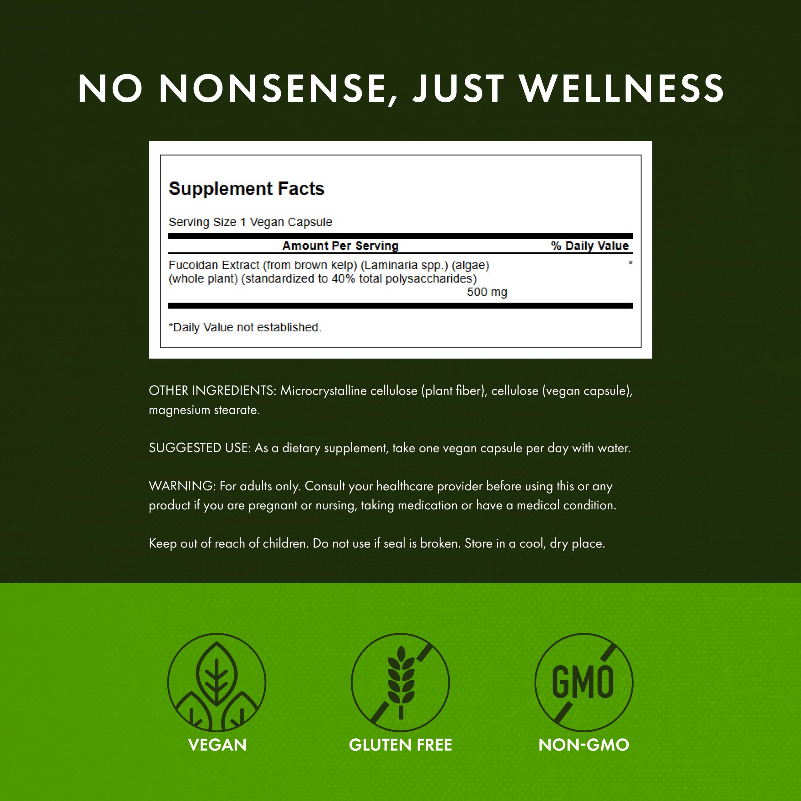 Swanson Formule naturelle fucoidan, complément quotidien pour énergie et vitalité.