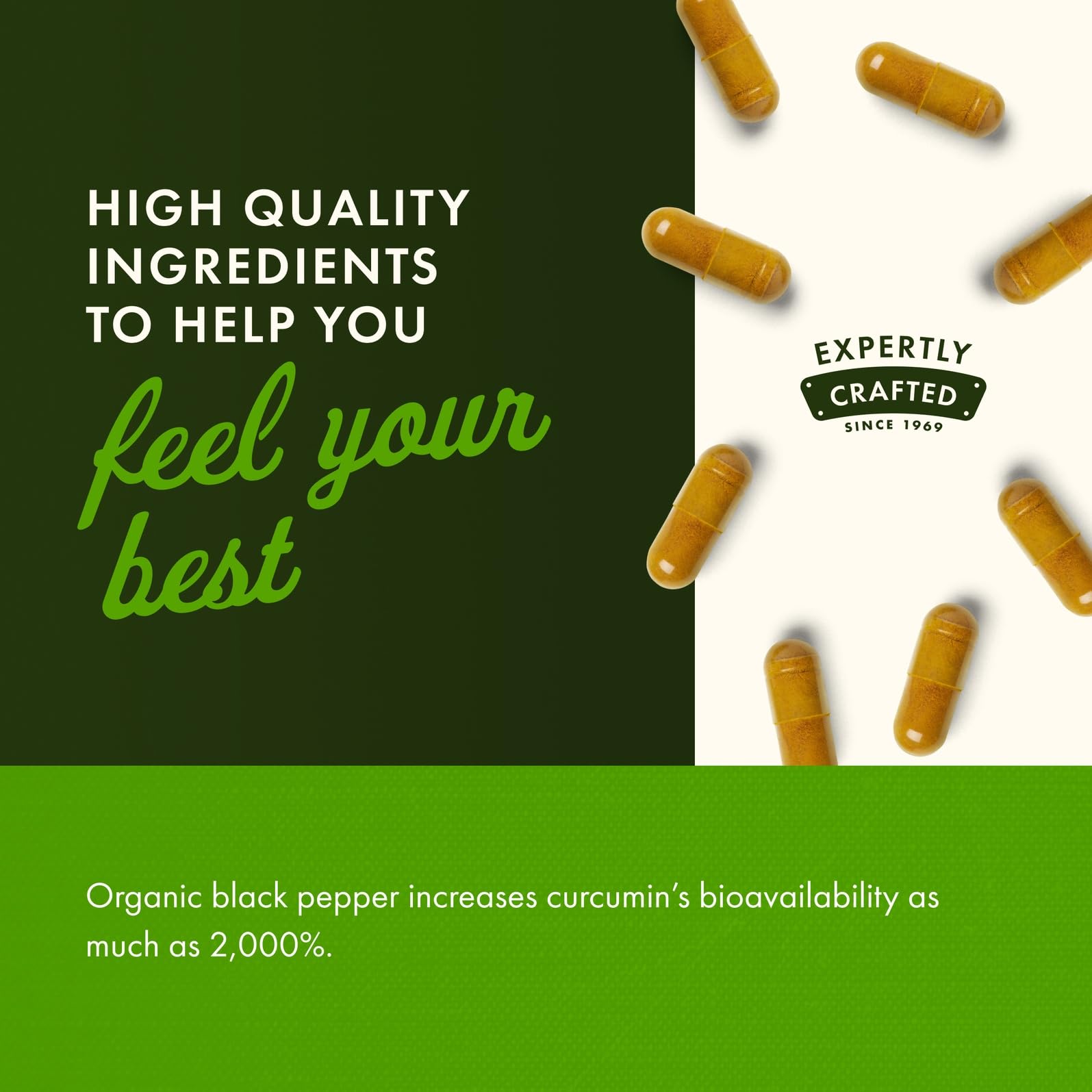 Symbolique vegan sans gluten et bio de Swanson Curcuma Poivre Noir.