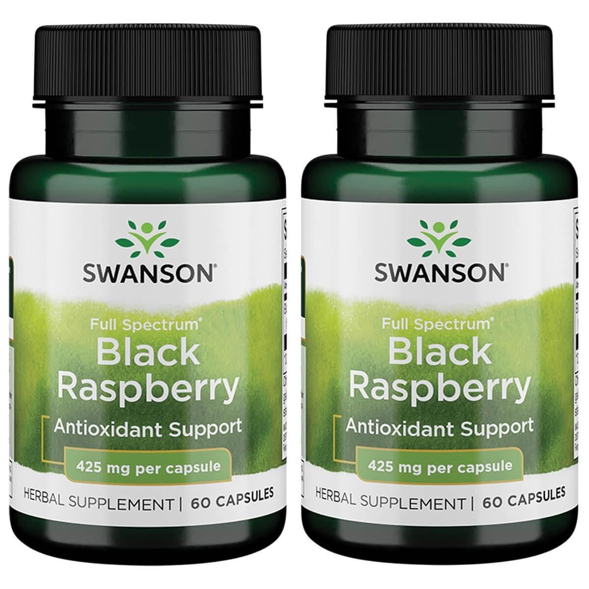 Swanson framboise noire en gélules, source naturelle de flavonoïdes et vitamine C pour le bien-être.