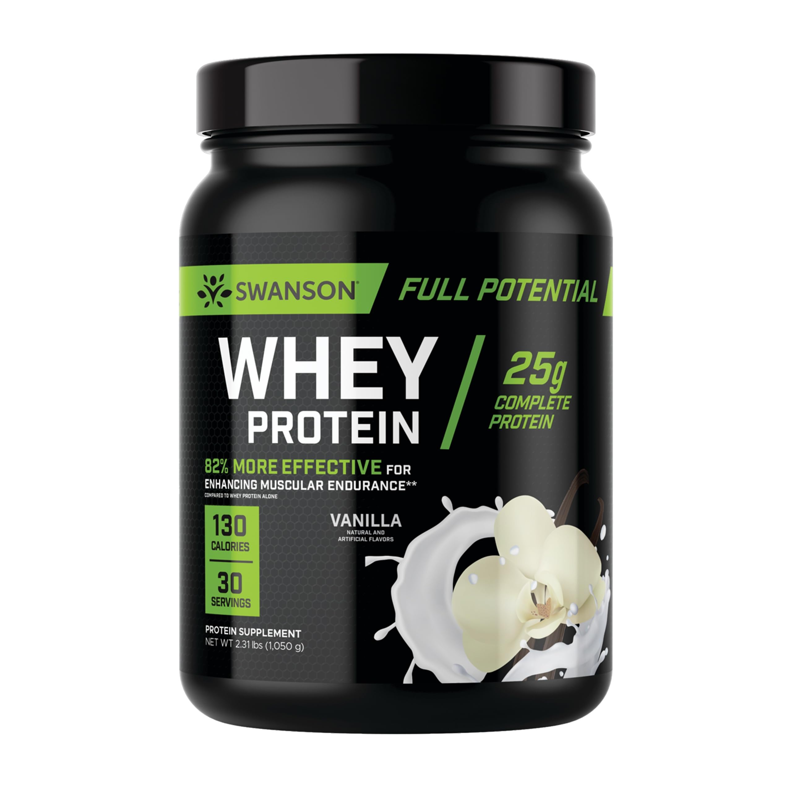 Swanson Full Potential Whey Vanille - poudre: protéine équilibrée pour récupération et croissance.