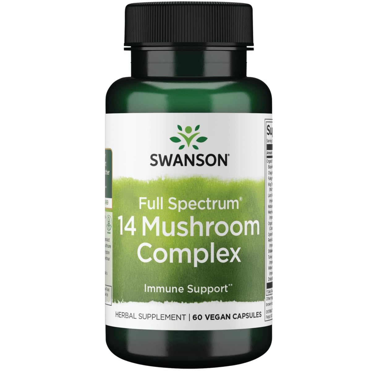 Swanson Full SPEC 14 Mushrm CMPLX : bouteille de 60 capsules véganes pour soutenir l'immunité