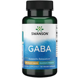 Swanson GABA - bouteille de capsules végétales pour calme et concentration