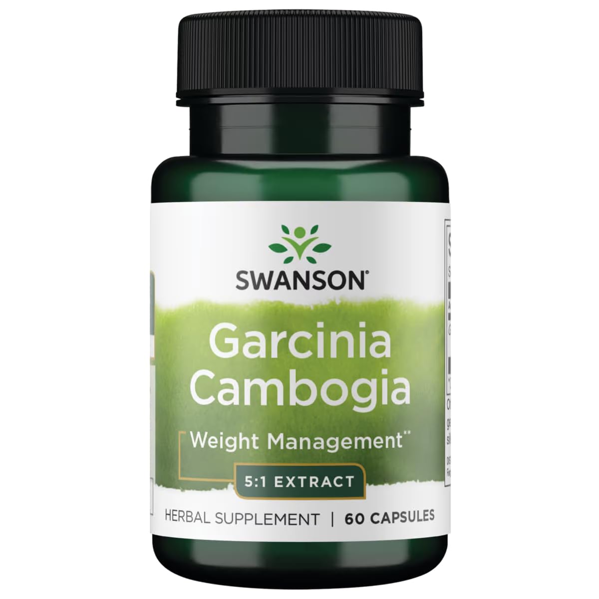 Gélule Swanson Garcinia Cambogia 5:1 sur plan de travail, bénéfice potentiel dans une routine saine
