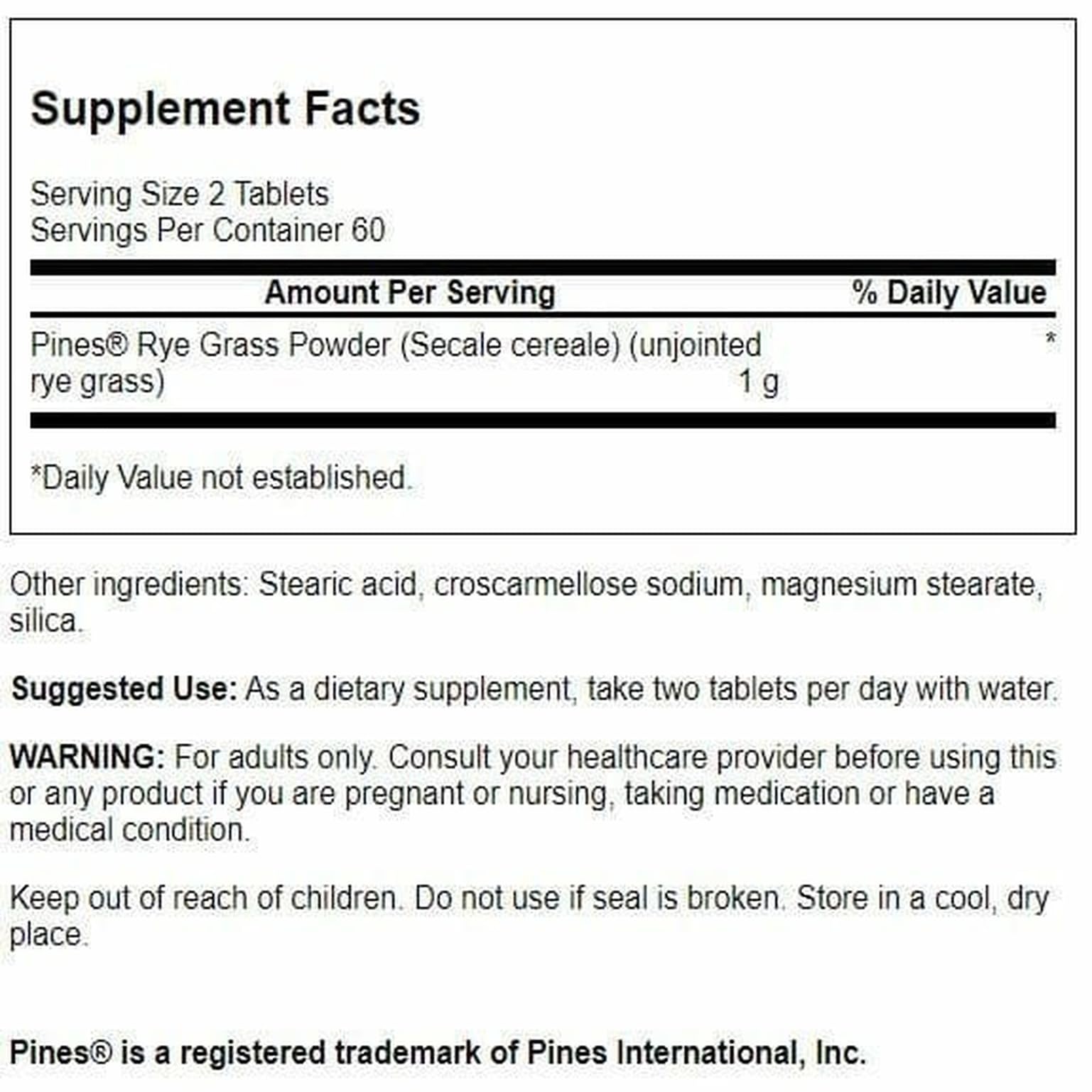 Swanson Gazon de Seigle — dosage quotidien — routine simple et efficace.