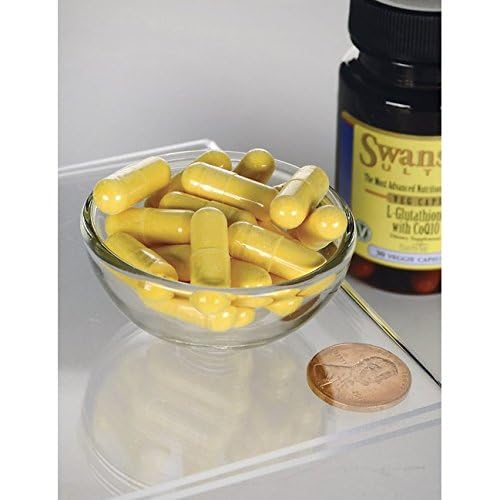 Gélules Swanson 2-en-1 L-glutathione-CoQ10, capsule végétalienne pour énergie potentielle.
