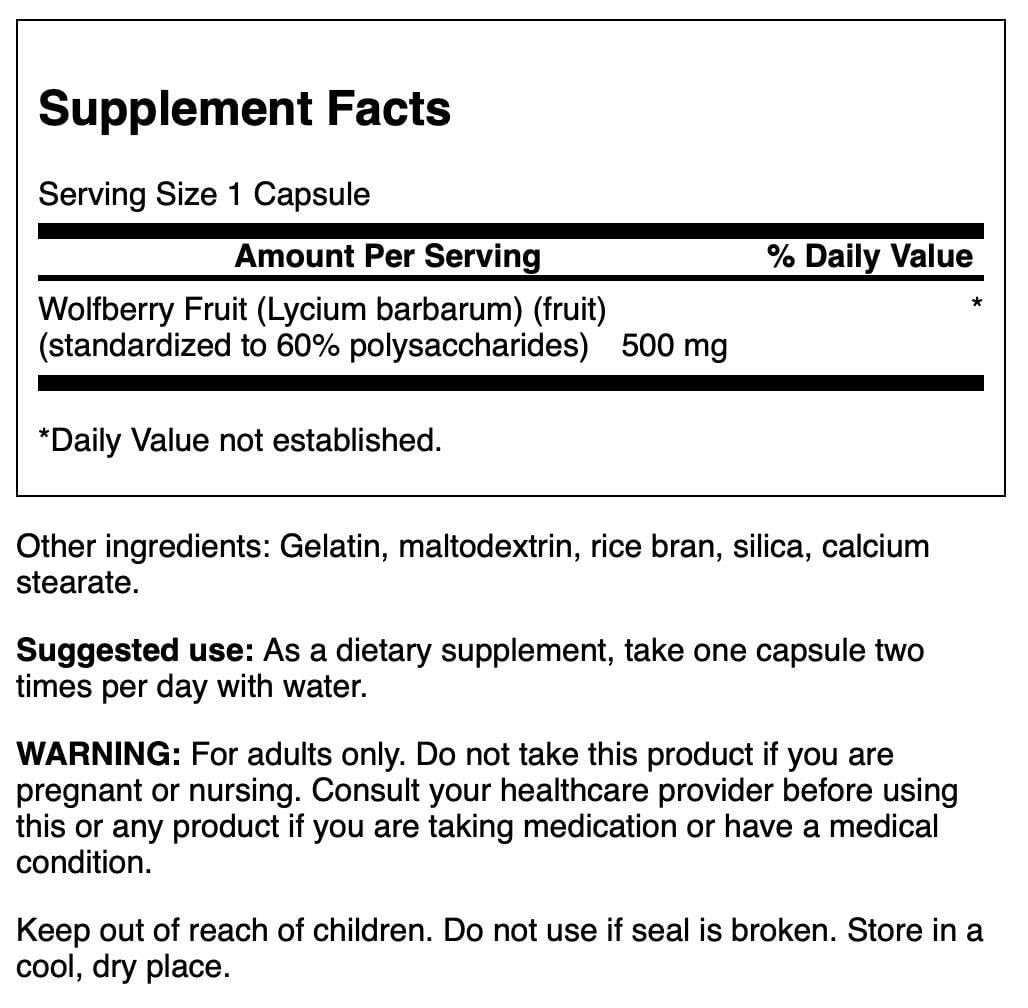 Swanson gélules extrait baie de goji 500 mg, routine antioxydante facile à intégrer