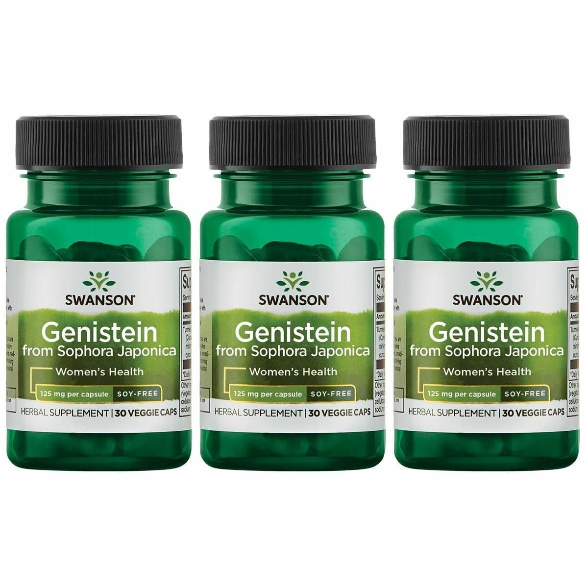 Swanson Genistein gélules véganes dans la boîte 3 packs pour usage quotidien