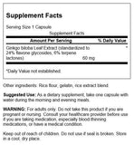 Swanson Ginkgo Biloba Extract, capsules: favorisent la circulation et le bien-être nerveux.