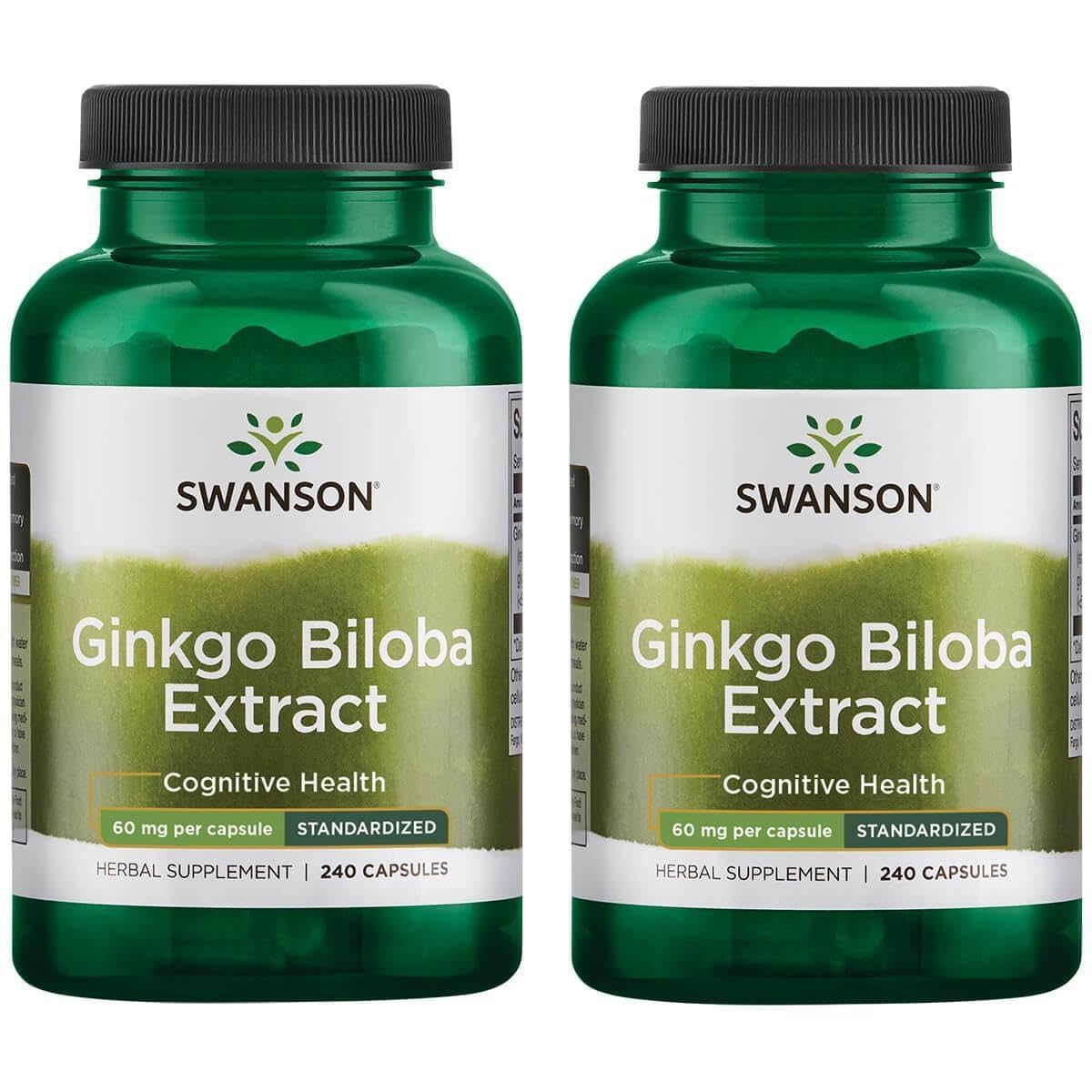 Swanson Extrait Ginkgo Biloba en capsules, soutien potentiel a la concentration et a l attention