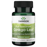 Swanson Ginkgo feuille dans la bouteille, soutien potentiel mémoire et circulation